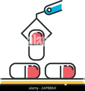 tablet drug pharmaceutical production color icon vector illustration ...