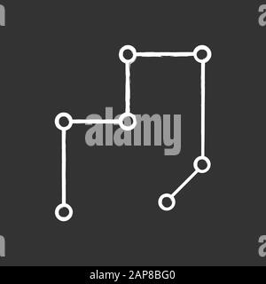 Connected lines chalk icon. Net of strokes with points. Broken lines. Graphic decorative element. Geometric figure. Abstract shape. Isometric form. Is Stock Vector