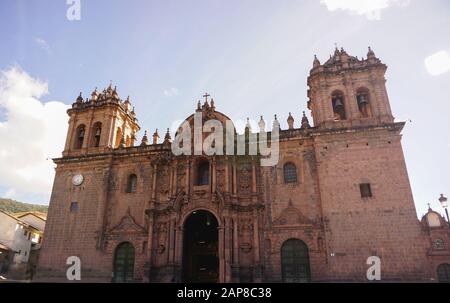 Cusco Cathedral located on the main square of Cusco in Peru Stock Photo