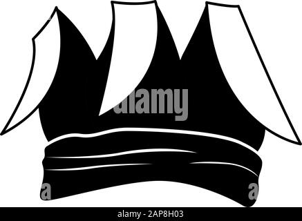 Harlequin hat silhouette Stock Vector