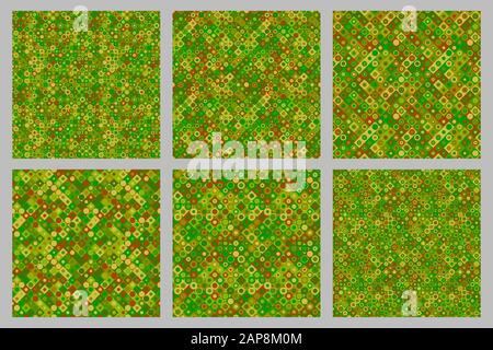 Abstract circle mosaic pattern background design set - seamless vector graphic Stock Vector