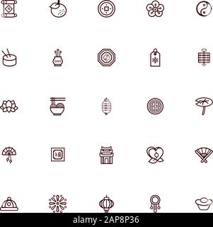 bundle of chinesse new year set icons Stock Vector