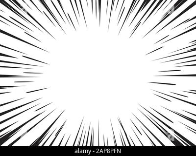 Radial speed lines for comic books. Explosion background.Vector illustration. Stock Vector