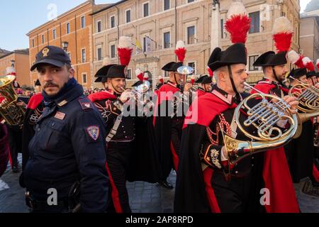 Vatican City, 25th December, 2019. The Military Corps parade during the Holy Mass in St. Peter's Square in Vatican City to celebrate the traditional ' Stock Photo