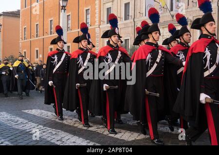 Vatican City, 25th December, 2019. The Military Corps parade during the Holy Mass in St. Peter's Square in Vatican City to celebrate the traditional ' Stock Photo