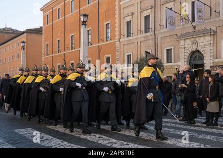 Vatican City, 25th December, 2019. The Military Corps parade during the Holy Mass in St. Peter's Square in Vatican City to celebrate the traditional ' Stock Photo