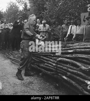 tree trunks, workers, spectators, tools Date: undated Keywords: workers, tree trunks, tools, spectators Stock Photo
