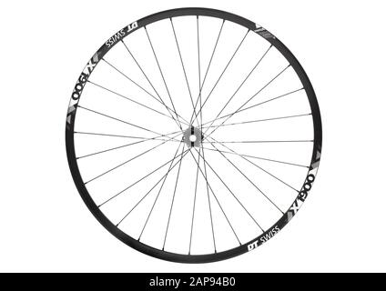 DT Swiss X1900 29er bicycle wheel on white background Stock Photo