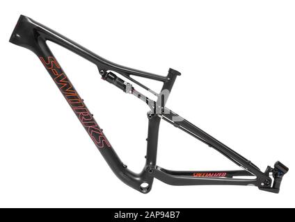 Specialized S-Works Epic 2018 frame on white background Stock Photo