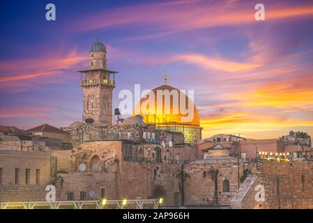 The Western Wall and Dome of the Rock, Jerusalem Stock Photo