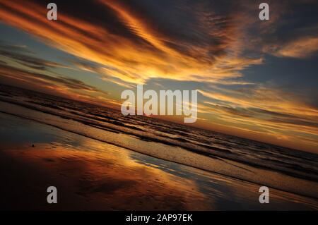 Miri, Sarawak / Malaysia - April 2011: The beautiful beaches of Luak Bay and Tanjung Lubang during Sunset at Miri, Sarawak Stock Photo