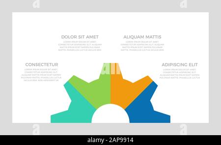 Set of turquoise and green, orange, blue elements for infographic presentation slides with charts, graphs, timeline Stock Vector