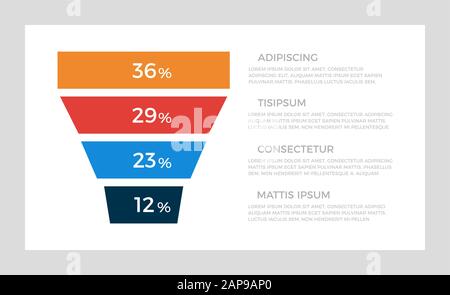 Set of blue and orange, red elements for infographic presentation slides with charts, graphs, steps, arrows, number options. Stock Vector