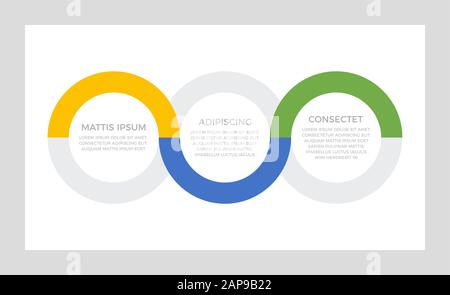Set of green and blue, yellow elements for infographic presentation slides with charts, graphs, steps, timeline, circles, number options. Stock Vector