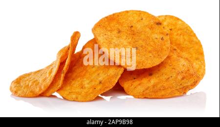 Corn chips isolated on white background Stock Photo
