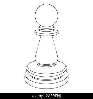 Chess pawn icon, outline style 14348122 Vector Art at Vecteezy