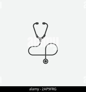 Medical icon Vector illustration, stethoscope vector icon in trendy flat design, vector illustration for web and mobile, stethoscop, Nurse, healthcare. Stock Vector