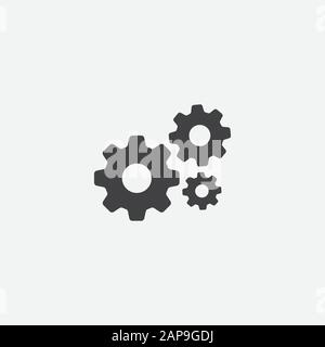 Service tool icon, Gear service flat Icon, tool symbol and a gear flat icon Stock Vector