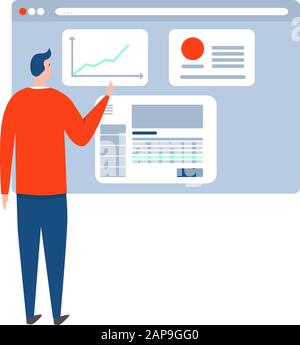 Website development by a man Stock Vector
