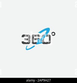 360 view icon graphic design template vector, 360 degrees angle icon in trendy flat style, Icon vector of 360-degree app for 360-area view Stock Vector