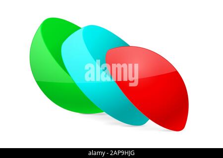 Sphere cut in colored slices. Template Stock Vector