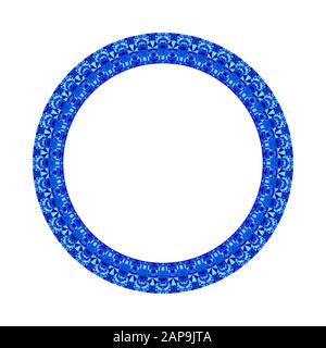 Isolated abstract mosaic circle frame - circular colorful geometrical ornamental vector element on white background Stock Vector