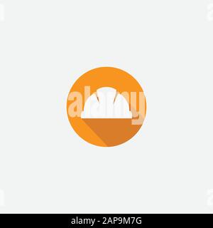 Safety helmet flat icon, Hard Hat Construction Icon, Construction Icon Stock Vector