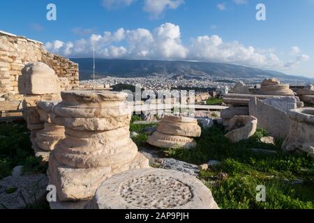 Athens, Greece - Dec 20, 2019: Mount Lycabettus, view from Acropolis ...