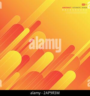 Abstract gradient yellow and orange stripe line pattern of artwork decorative background. Use for ad, poster, artwork, template design, cover. Stock Vector