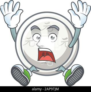 An icon character of chinese silver coin style with shocking gesture Stock Vector