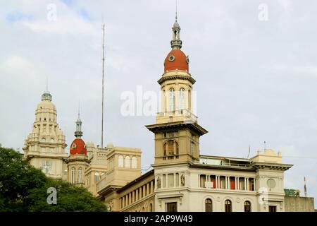 Stunning Buildings on the Avenida de Mayo Avenue in Buenos Aires of Argentina Stock Photo