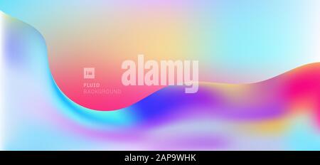 Abstract modern fluid wave shape colorful flowing background. Vector illustration Stock Vector
