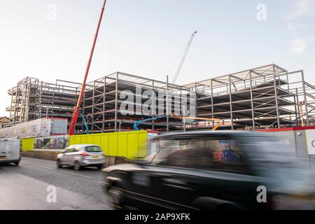 Traffic on Canal Street passing the new Broadmarsh Car Park in Nottingham City South Side, Nottinghamshire England UK Stock Photo