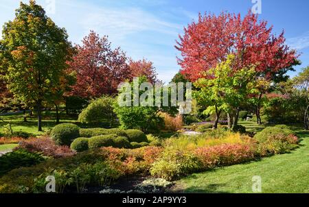 Montreal Botanical Garden in the autumn, Province of Quebec, CANADA. Stock Photo