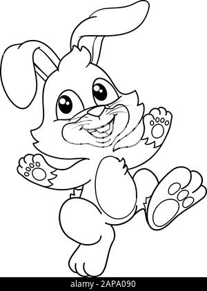 Rabbit cartoon waving hand Stock Vector Image & Art - Alamy