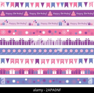 Birthday borders Stock Vector