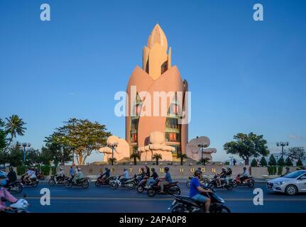 The building in the form of a Lotus in Nha Trang, Vietnam. Evening of January 9, 2020 Stock Photo