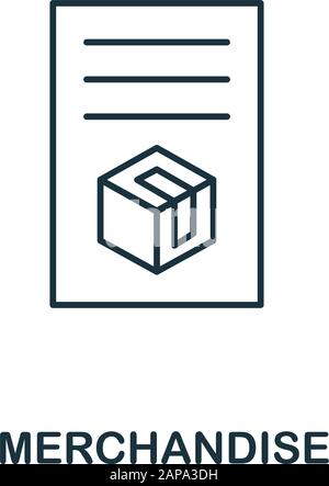 Merchandise line icon. Thin style element from business administration collection. Simple Merchandise icon for web design, apps and software Stock Vector