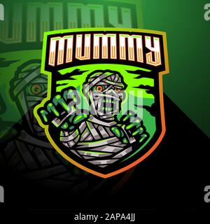 Mummy esport mascot logo design Stock Vector