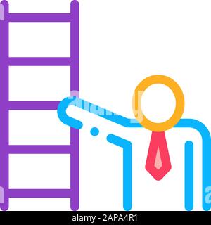 Human Stairs Icon Vector Outline Illustration Stock Vector