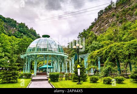 The Mineral Water Pavilion in the Central Park of Borjomi, Georgia Stock Photo