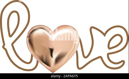 The word love. Vector illustration. Realistic design element Stock Vector