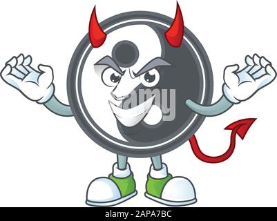 Devil yin yang Cartoon character design style Stock Vector