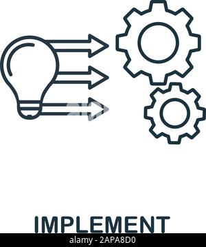 Implement line icon. Thin style element from business administration collection. Simple Implement icon for web design, apps and software Stock Vector