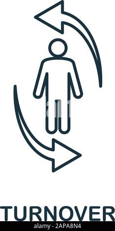 Turnover line icon. Thin style element from business administration collection. Simple Turnover icon for web design, apps and software Stock Vector