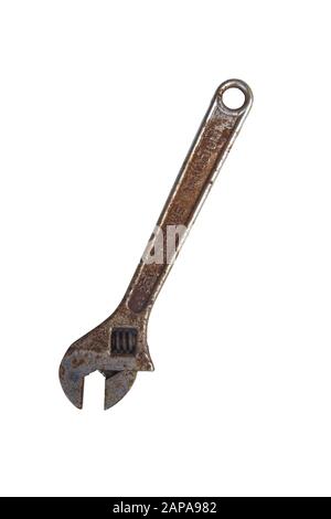 Rusty adjustable spanner Stock Photo