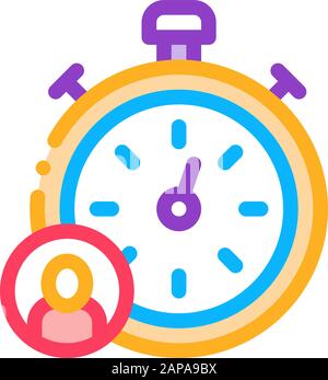 Stopwatch Human Icon Vector Outline Illustration Stock Vector