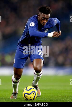 Chelsea's Callum Hudson-Odoi during the Premier League match at Stamford Bridge, London. Stock Photo