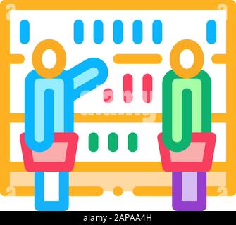 Customers Counter Icon Vector Outline Illustration Stock Vector