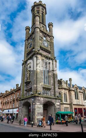 The Wallace Tower on the corner of High Street and Mill Street in Ayr South Ayrshire Scotland UK Stock Photo